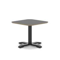 Brixworth 600mm Square Coffee Table Black Top Black Leg Cross Base Low
