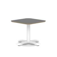 Brixworth 600mm Square Coffee Table Black Top White Leg Cross Base Low
