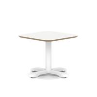 Brixworth 600mm Square Coffee Table White Top White Leg Cross Base Low