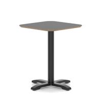 Brixworth 600mm Square Coffee Table Black Top Black Leg Cross Base Medium