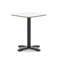 Brixworth 600mm Square Coffee Table White Top Black Leg Cross Base Medium