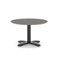 Brixworth 800mm Round Coffee Table Black Top Black Leg Cross Base Low