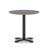 Brixworth 800mm Round Coffee Table Black Top Black Leg Cross Base Medium