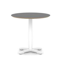 Brixworth 800mm Round Coffee Table Black Top White Leg Cross Base Medium