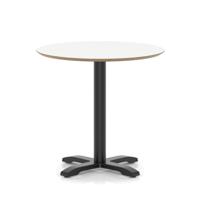 Brixworth 800mm Round Coffee Table White Top Black Leg Cross Base Medium