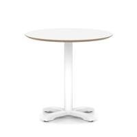 Brixworth 800mm Round Coffee Table White Top White Leg Cross Base Medium