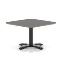 Brixworth 800mm Square Coffee Table Black Top Black Leg Cross Base Low