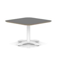 Brixworth 800mm Square Coffee Table Black Top White Leg Cross Base Low