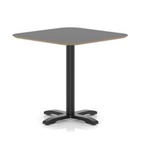 Brixworth 800mm Square Coffee Table Black Top Black Leg Cross Base Medium