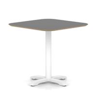 Brixworth 800mm Square Coffee Table Black Top White Leg Cross Base Medium