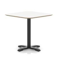 Brixworth 800mm Square Coffee Table White Top Black Leg Cross Base Medium