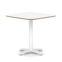 Brixworth 800mm Square Coffee Table White Top White Leg Cross Base Medium