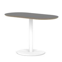 Brixworth 1200mm Oblong Coffee Table Black Top White Leg Disc Base Medium