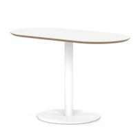Brixworth 1200mm Oblong Coffee Table White Top White Leg Disc Base Medium