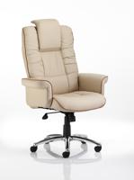 Chelsea Executive Chair Cream Bonded Leather With Arms