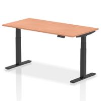 Dynamic Air 1600 x 800mm Height Adjustable Desk Beech Top Black Leg HA01187