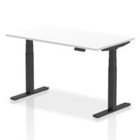 Dynamic Air 1400 x 800mm Height Adjustable Desk White Top Black Leg HA01194