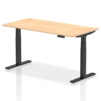 Dynamic Air 1600 x 800mm Height Adjustable Desk Maple Top Black Leg HA01199