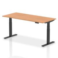 Dynamic Air 1800 x 800mm Height Adjustable Desk Oak Top Black Leg HA01204