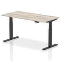 Dynamic Air 1600 x 800mm Height Adjustable Desk Grey Oak Top Black Leg HA01247