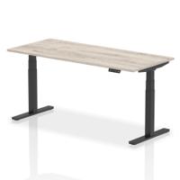 Dynamic Air 1800 x 800mm Height Adjustable Desk Grey Oak Top Black Leg HA01248