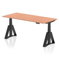 Air 1800 x 800mm Height Adjustable Office Desk Beech Top Black Leg with Piste Foot