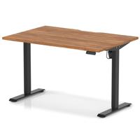 Air Lite 1200 x 800mm Scalloped Edge Height Adjustable Office Desk Walnut Top Black Leg