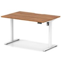 Air Lite 1200 x 800mm Scalloped Edge Height Adjustable Office Desk Walnut Top White Leg