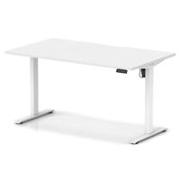 Air Lite 1400 x 800mm Scalloped Edge Height Adjustable Office Desk White Top White Leg