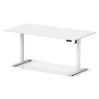 Air Lite 1600 x 800mm Scalloped Edge Height Adjustable Office Desk White Top White Leg