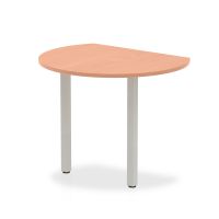Impulse 1000mm Conference Radial End Table Beech Top Silver Post Leg I000077