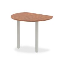 Dynamic Impulse 1000mm Conference Radial End Table Walnut Top Silver Post Leg I000137
