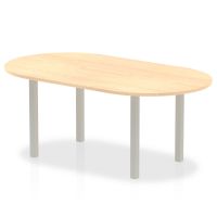Dynamic Impulse 1800mm Boardroom Table Maple Top Silver Post Leg I000263