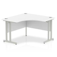Dynamic Impulse 1200mm Corner Desk White Top Silver Cantilever Leg I000318