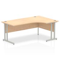 Dynamic Impulse 1800mm Right Crescent Desk Maple Top Silver Cantilever Leg I000368