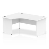 Impulse 1600mm Left Crescent Desk White Top Panel End Leg I000409