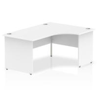 Impulse 1600mm Right Crescent Desk White Top Panel End Leg I000410