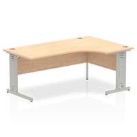 Dynamic Impulse 1800mm Right Crescent Desk Maple Top Silver Cable Managed Leg I000532