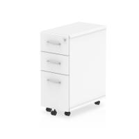 Impulse 3 Drawer Narrow Under Desk Pedestal White I001655