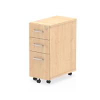 Dynamic Impulse 3 Drawer Narrow Under Desk Pedestal Maple I001658