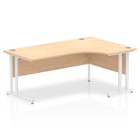 Impulse Contract Right Hand Crescent Cantilever Desk W1800 x D1200 x H730mm Maple Finish/White Frame - I002621