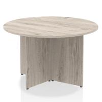 Impulse Round Meeting Table 1200 Grey Oak