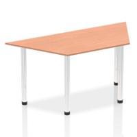Impulse 1600mm Trapezium Beech Top Chrome Post Leg