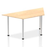 Impulse 1600mm Trapezium Maple Top Brushed Aluminium Post Leg