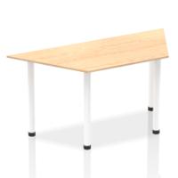 Impulse 1600mm Trapezium Maple Top White Post Leg