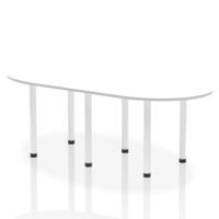 Dynamic Impulse W2400 x D1000 x H740mm Boardroom Table Post Leg White Finish White Frame - I003749