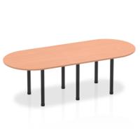 Dynamic Impulse 2400mm Boardroom Table Beech Top Black Post Leg I004182