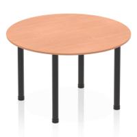 Impulse 1200mm Round Table Beech Top Black Post Leg