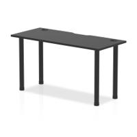 Dynamic Impulse Black Series 1400 x 600mm Straight Table Black Top with Cable Ports Black Post Leg I004205
