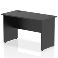 Dynamic Impulse W1200 x D600 x H730mm Slimline Straight Office Desk With Cable Management Ports Panel End Leg Black Finish - I004970
